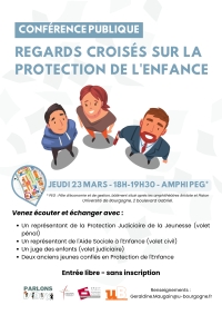Conf&eacute;rence public: Regards crois&eacute;s sur la protection de l'enfance 23 mars 2023