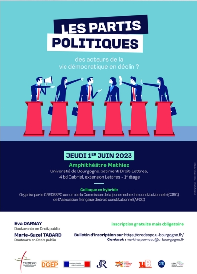 Colloque &quot;Les partis politiques: des acteurs de la vie démocratique en declin?&quot;  1er juin 2023