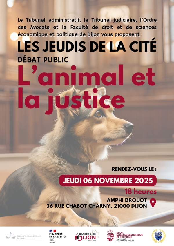 Les Jeudis de la Cité : « L’animal et la justice » - 06 novembre 2025