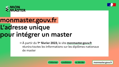 Nouveau portail &quot;Mon Master&quot; pour candidater en Master 1